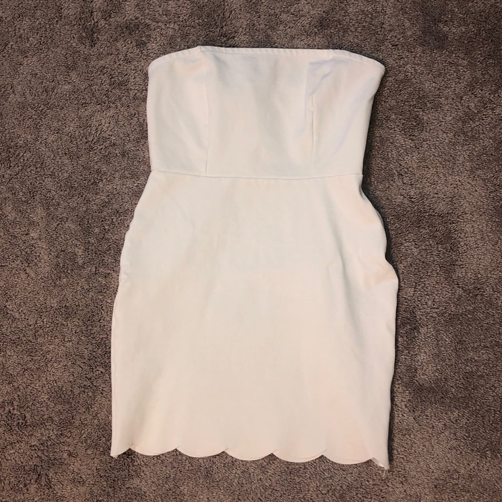 White Strapless Mini Dress